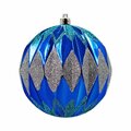 Queens Of Christmas Ball Ornaments Dark Blue Aqua & Silver, 12PK ORNPK-DIMB-AQS-12